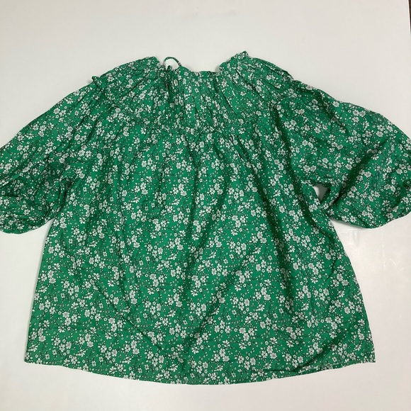 NWT Topshop Green with flowers & Balloon sleeves - Picture 5 of 10